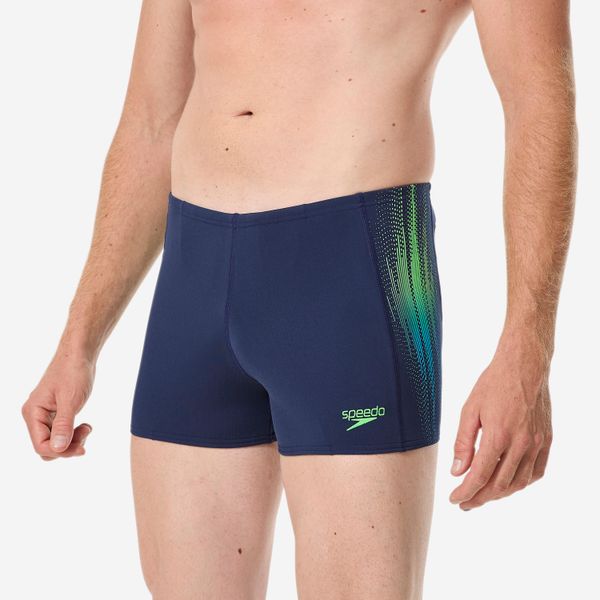 Bokserki pływackie męskie Speedo. Niebieskie kąpielówki męskie Speedo, m, bez wzorów, z materiału, na fitness i siłownię. Za 149.99 zł.