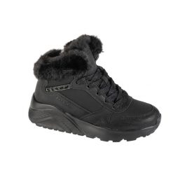 Buty zimowe dziewczęce, Uno Lite - Comfurt Collar. Czarne buty zimowe dziewczęce Skechers, bez wzorów, bez zapięcia. Za 229.99 zł.