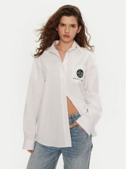 Miss Sixty Koszula 6L3XJ2380000 Biały Regular Fit. Białe bluzki damskie Miss Sixty, l, bez wzorów, z bawełny, bez kołnierzyka, bez ramiączek. Za 379.99 zł.