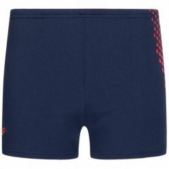 Bokserki pływackie dziecięce Speedo Essential Placement Allover Trunks. Niebieskie kąpielówki dla chłopców Speedo, bez wzorów, z materiału. Za 52.99 zł.