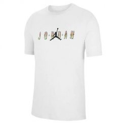 Koszulka sportowa męska Nike M J Sprt Dna Hbr SS Crew. Białe koszulki sportowe męskie Nike, l, bez wzorów, bez kołnierzyka, bez ramiączek. Za 227.00 zł.