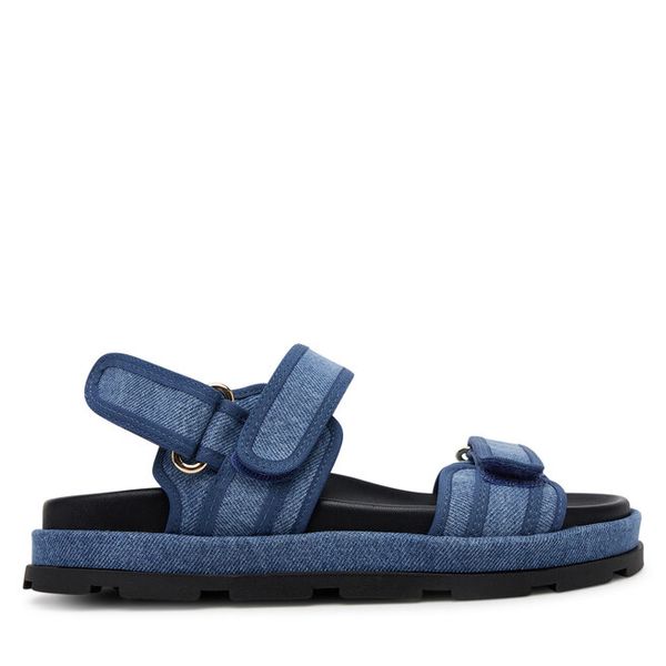 Sandały Pollini. Niebieskie sandały damskie Pollini, bez wzorów, bez obcasa, na płaskiej podeszwie, bez zapięcia. Za 1,189.00 zł.
