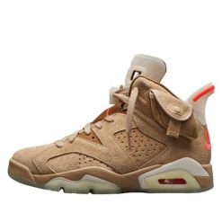 Buty do chodzenia dla dorosłych Air Jordan 6 Retro Travis Scott British Khaki. Brązowe obuwie sportowe damskie Jordan, bez wzorów, ze skóry, tenisowe. Za 2,097.85 zł.