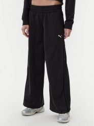 Puma Spodnie dresowe Ess 629804 Czarny Wide Leg. Czarne spodnie dresowe damskie Puma, s, bez wzorów, z dresówki. Za 239.99 zł.