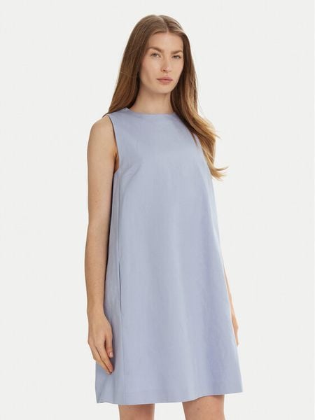 Weekend Max Mara Sukienka codzienna Racer 2515221102 Błękitny Regular Fit. Niebieskie sukienki damskie Weekend Max Mara, na co dzień, bez wzorów, z bawełny, bez kołnierzyka, bez ramiączek, proste. Za 649.99 zł.