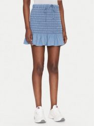 Tommy Jeans Spódnica mini DW0DW20273 Niebieski Regular Fit. Niebieskie spódnice damskie Tommy Jeans, xs, bez wzorów, z bawełny, mini. Za 239.99 zł.