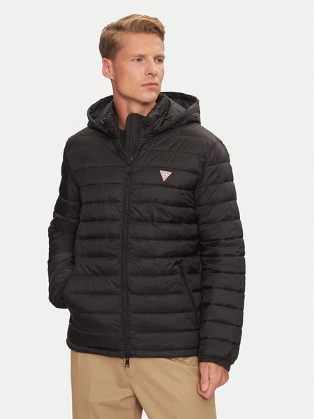 Guess Kurtka puchowa M4YL99 WG922 Czarny Regular Fit. Czarne kurtki męskie Guess, l, z aplikacjami, z puchu, bez kaptura. Za 1,109.00 zł.