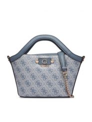 Guess Torebka Lindsey Mini HWSG97 49750 Niebieski. Niebieskie torebki do ręki damskie Guess, z aplikacjami, ze skóry, bez dodatków. Za 584.99 zł.