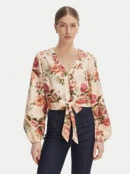 Guess Bluzka W6GHA4 W2565 Pomarańczowy Regular Fit. Brązowe bluzki damskie Guess, l, z aplikacjami, ze lnu, bez kołnierzyka, bez ramiączek. Za 524.99 zł.