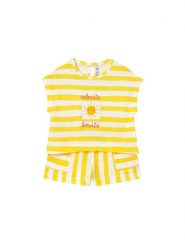 Mayoral Komplet t-shirt i spodenki 1208 Żółty Regular Fit. Żółte spodenki dla dziewczynek Mayoral, bez wzorów, z bawełny. Za 114.99 zł.