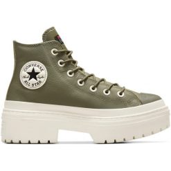 Sneakers Converse Chuck Taylor As Lugged Heel. Zielone obuwie sportowe damskie Converse, bez wzorów, ze skóry ekologicznej, sportowe, bez zapięcia. W wyprzedaży za 482.30 zł.