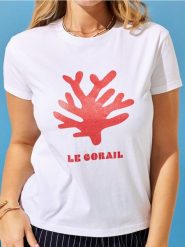 Koszulka z brokatowym nadrukiem - biały. Białe t-shirty damskie Sinsay, l, bez wzorów, bez kołnierzyka. W wyprzedaży za 12.99 zł.