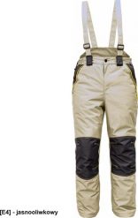 CERVA CREMORNE spodnie zimowe - męskie zimowe spodnie z odpinanymi szelkami, 100% poliester - jasnooliwkowy 4XL. Zielone spodnie materiałowe męskie CERVA, m, bez wzorów, z poliesteru. Za 146.95 zł.