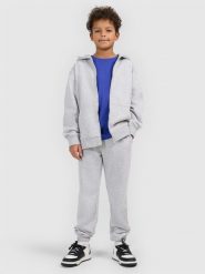 4F Spodnie dresowe joggery chłopięce - szare 164 (13-14 lat). Szare spodnie sportowe dla chłopców 4f, bez wzorów, z bawełny, młodzieżowe. Za 69.99 zł.