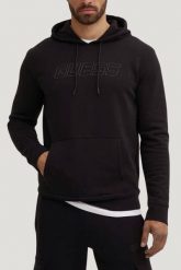 GUESS Czarna męska bluza z kapturem Aldwin, Rozmiar XXL. Czarne bluzy męskie Guess, m, z aplikacjami, z kapturem. W wyprzedaży za 171.99 zł.