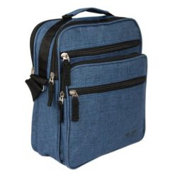 Torebka, Granatowa Listonoszka Zapinana na Zamek z Regulowanym Paskiem -Pako Jeans. Niebieskie saszetki męskie Pako Jeans, z jeansu, małe. Za 59.00 zł.