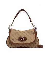 Guess Torebka Samantha HWJG23 13190 Brązowy. Brązowe torebki do ręki damskie Guess, z aplikacjami, z materiału, bez dodatków. Za 584.99 zł.