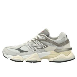 Buty do chodzenia dla dorosłych New Balance 9060 Rain Cloud. Szare obuwie sportowe damskie New Balance, bez wzorów, ze skóry, trekkingowe. W wyprzedaży za 804.80 zł.