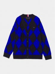 Tommy Hilfiger Kardigan KB0KB08622 Granatowy Regular Fit. Niebieskie swetry dla chłopców Tommy Hilfiger, bez wzorów, z wełny, bez kołnierzyka, bez kaptura. Za 279.99 zł.