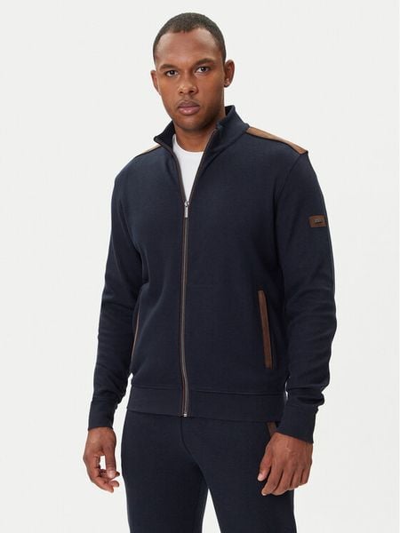 Bugatti Bluza 8700-85050D Granatowy Regular Fit. Niebieskie bluzy męskie Bugatti, m, bez wzorów, z bawełny, bez kaptura. Za 599.99 zł.