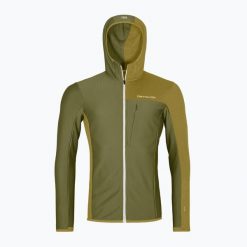 Bluza męska ORTOVOX Fleece Light Grid Hooded. Zielone bluzy męskie ORTOVOX, na zimę, m, bez wzorów, bez kaptura. Za 759.99 zł.