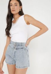 Biały Top Bawełniany Auxillaa. Białe koszule damskie Born2be, na jesień, l, bez wzorów, z bawełny, klasyczne, bez kołnierzyka, bez ramiączek. Za 29.99 zł.
