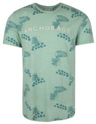 T-Shirt Miętowy z Nadrukiem w Listki, Męski, Koszulka, Krótki Rękaw, U-neck. Zielone t-shirty męskie Porthal, na lato, l, bez wzorów, z bawełny, casualowe, bez kołnierzyka. Za 115.00 zł.