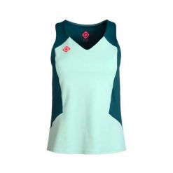 Koszulka Texas Padel – elastyczna, oddychająca i szybkoschnąca. Niebieskie koszulki sportowe damskie IZAS, bez wzorów, z materiału, bez kołnierzyka, bez ramiączek. Za 182.57 zł.