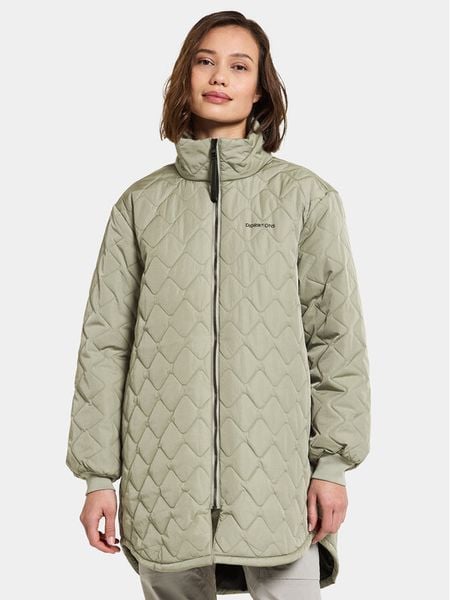 Didriksons Płaszcz zimowy Gabbi 505048 Zielony Regular Fit. Zielone płaszcze damskie Didriksons, na zimę, bez wzorów, z syntetyku, bez kaptura. Za 639.99 zł.