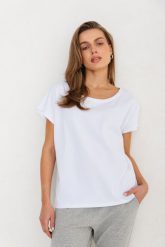 T-SHIRT ALICE BIAŁY One size - Flawless. Białe t-shirty damskie Flawless, uniwersalny, bez wzorów, z bawełny, klasyczne, bez kołnierzyka. Za 167.00 zł.