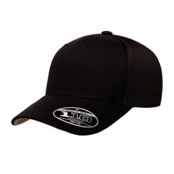 110 Mesh Trucker Cap. Czarne czapki i kapelusze damskie FLEXFIT, bez wzorów, z meshu. Za 85.99 zł.