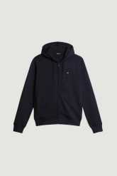 Bluza z kapturem Napapijri Balis. Niebieskie bluzy męskie Napapijri, na lato, l, bez wzorów, z bawełny, z kapturem. Za 396.55 zł.