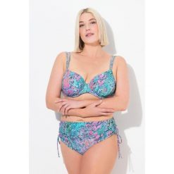 Damskie Bikini wężowa skóra miseczki z fiszbinami regulowane podwójne ramiączko. Niebieskie bikini damskie Ulla Popken, plus size, bez wzorów, plus size. Za 244.99 zł.