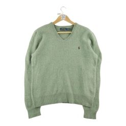 Second life - Kobieta Zielony Sweter z Wełny - Jak nowy. Zielone swetry damskie Ralph Lauren, bez wzorów, z wełny, sportowe, bez kołnierzyka, bez ramiączek, bez kaptura. Za 212.96 zł.