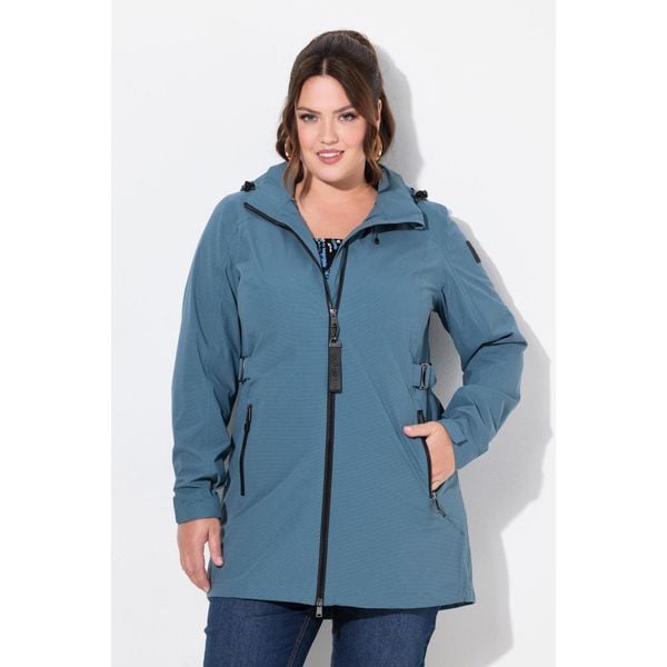 Damskie Kurtka funkcyjna HYPRAR wodoodporna trapezowy krój kaptur. Szare kurtki sportowe damskie Ulla Popken, plus size, bez wzorów, z elastanu, bez kaptura, trekkingowe. Za 740.99 zł.