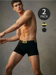 Bokserki Batman 2 pack - czarny. Czarne bokserki męskie Sinsay, l, bez wzorów. Za 29.99 zł.