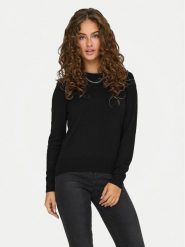ONLY Sweter Venice 15333989 Czarny Regular Fit. Czarne swetry damskie Only, l, bez wzorów, z wiskozy, bez kołnierzyka, bez ramiączek, bez kaptura. Za 109.99 zł.