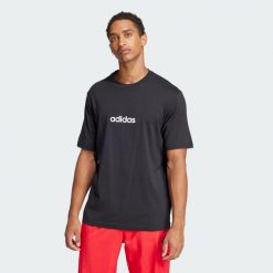 Koszulka Essentials Linear Single. Białe buty sportowe męskie Adidas, bez zapięcia, na fitness i siłownię. Za 89.95 zł.