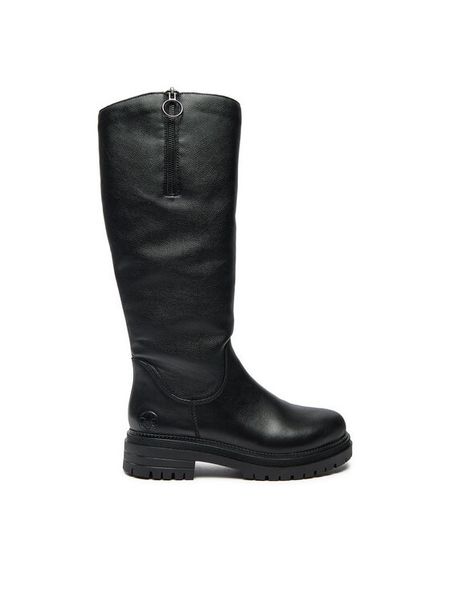 Rieker Kozaki Y3154-00 Czarny. Czarne kozaki damskie Rieker, ze skóry, bez obcasa, na płaskiej podeszwie. Za 469.99 zł.