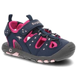 Granatowe Sandały Kangaroos Wygodne Buty Dziecięce. Niebieskie sandały dziewczęce KangaRoos, z materiału, bez zapięcia. Za 139.00 zł.