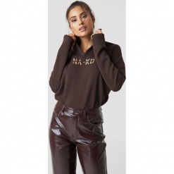 NA-KD Bluza z suwakiem - Brown. Brązowe bluzy damskie NA-KD, z bawełny. Za 161.95 zł.