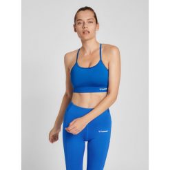 Damski usztywniany biustonosz sportowy Hummel MT Chipo. Niebieskie obuwie sportowe damskie Hummel, bez wzorów, na fitness i siłownię. Za 188.50 zł.