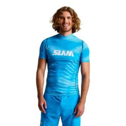Koszulka Slam Foil Rashguard Ss Dorosłych. Niebieskie koszulki sportowe męskie SLAM, l, bez wzorów, z materiału, bez kołnierzyka, bez ramiączek. Za 443.99 zł.