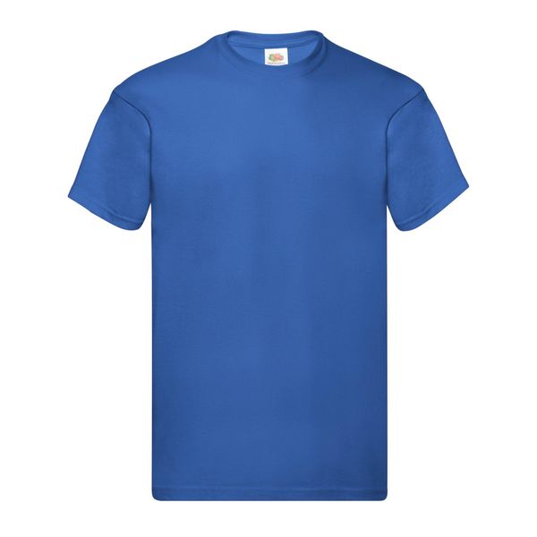 Oryginalna Koszulka Męska. Niebieskie koszulki sportowe męskie Fruit of the Loom, l, bez wzorów, bez kołnierzyka, bez ramiączek, trekkingowe. Za 27.99 zł.
