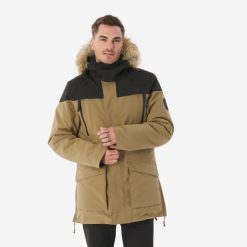 Second Life - Parka turystyczna męska zimowa Quechua... - Stan Dopuszczalny. Brązowe parki męskie QUECHUA, na jesień, m, bez wzorów, z materiału, bez kaptura. Za 149.99 zł.