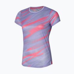 Koszulka do biegania damska Mizuno DAF Graphic Tee. Fioletowe koszulki sportowe damskie Mizuno, s, bez wzorów, z materiału, bez kołnierzyka, bez ramiączek, do biegania. Za 119.99 zł.