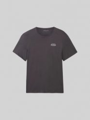 Męska Koszulka Tom Tailor Printed T-shirt Tarmac Grey 1042195 10899. Szare t-shirty męskie Tom Tailor, m, bez wzorów, bez kołnierzyka. Za 59.99 zł.