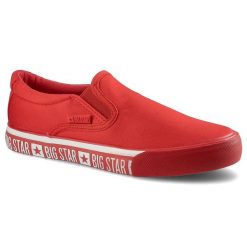 Czerwone Tenisówki Big Star Modne Obuwie Damskie. Czerwone trampki i tenisówki damskie Big Star, z aplikacjami, retro, bez zapięcia. Za 89.99 zł.