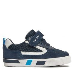 Sneakersy Geox. Niebieskie trampki i tenisówki chłopięce Geox, bez wzorów, bez zapięcia. Za 189.99 zł.