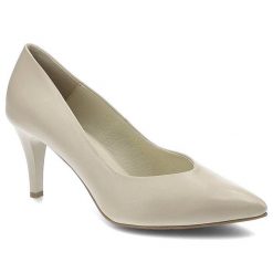Beżowe Czółenka Clasicco Eleganckie Skórzane Buty. Brązowe czółenka damskie Clasicco, bez wzorów, ze skóry, eleganckie, bez obcasa, na obcasie, bez zapięcia. Za 379.00 zł.